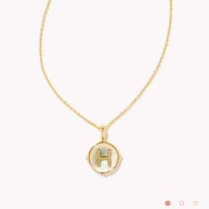 Kendra Scott Letter H gold disk necklace